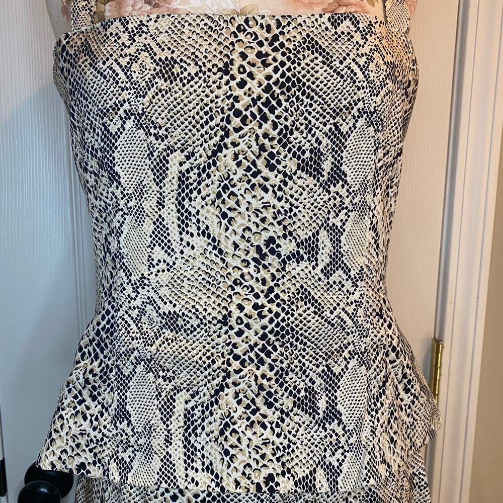 Doncaster Black and Cream Reptile 3 pc Suit / skirt, camisole and jacket